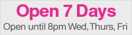 Open 7 Days a week