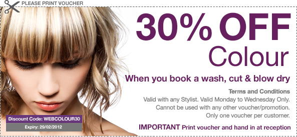 30% off Hair Colour